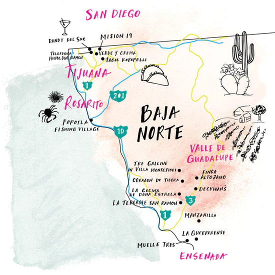 Baja map for San Diego Magazine