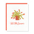 Holiday greeting card with a red envelope. Illustration of a Christmas cactus. Hand lettered text reads tis the season in red.