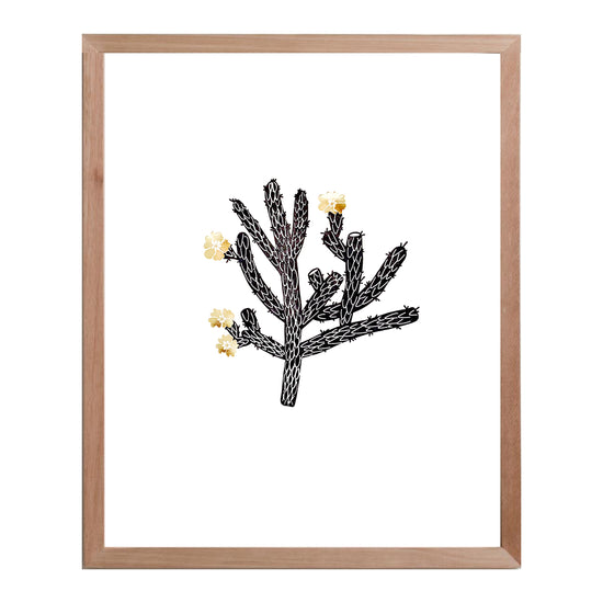 Cholla Cactus print - black & gold