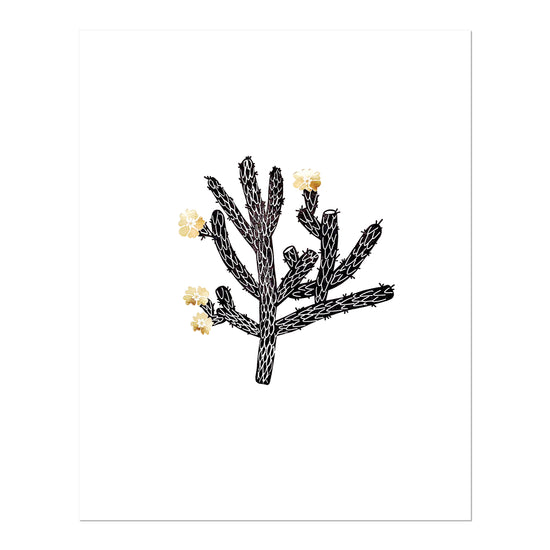 Cholla Cactus print - black & gold