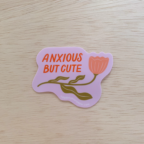 Anxious but cute sticker