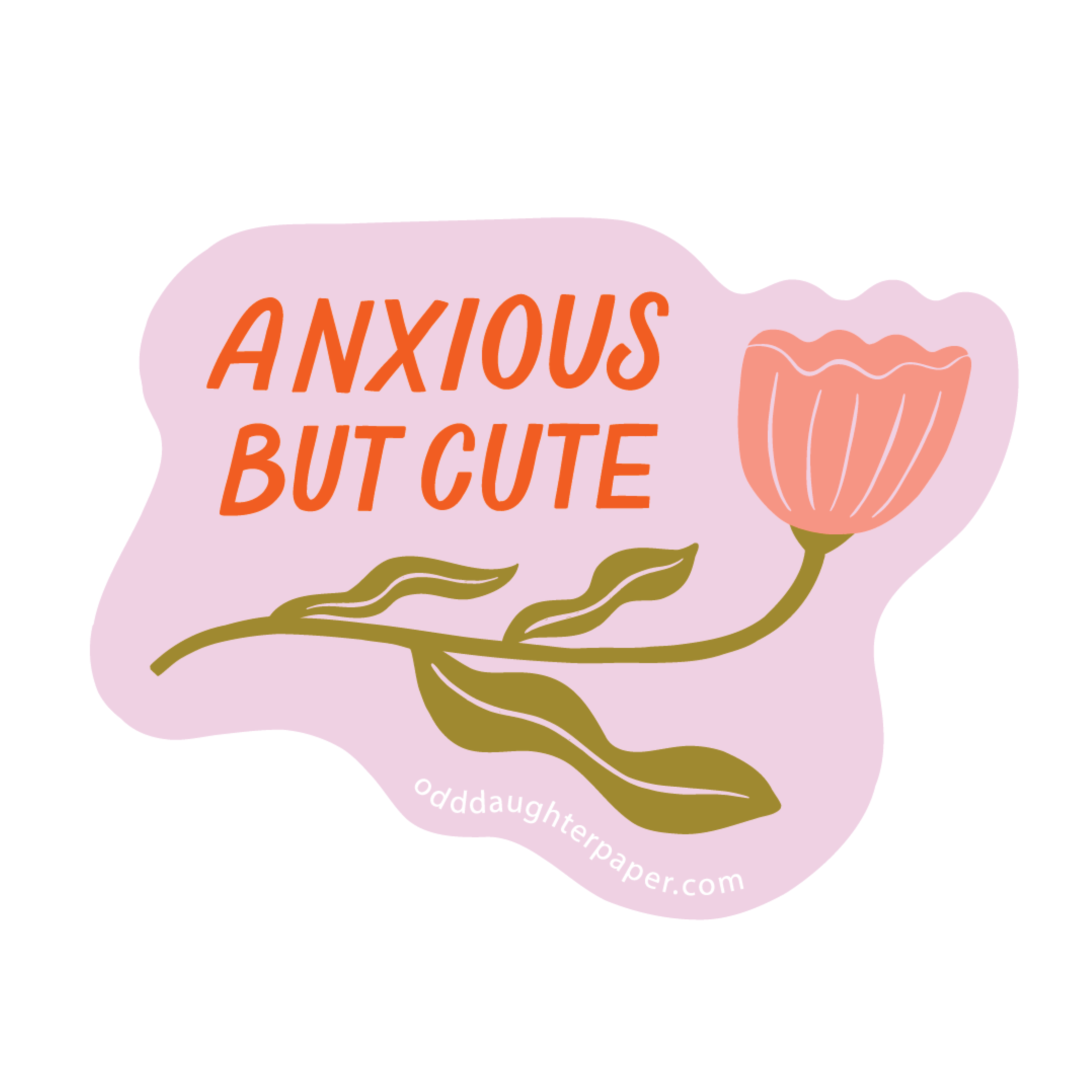 Anxious but cute Sticker – Odd Daughter Paper Co